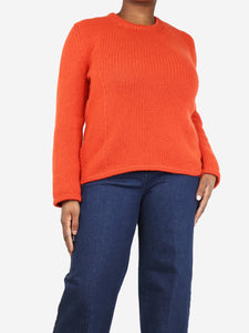 Bottega Veneta Orange cashmere knitted jumper - size UK 12