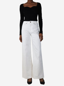 Eric Bompard White wide-leg jeans - size S
