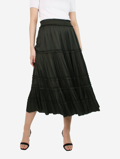 Green midi tiered skirt - size UK 8 Skirts Ulla Johnson 