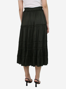 Ulla Johnson Green midi tiered skirt - size UK 8