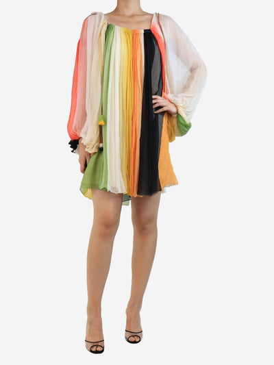 Multicolour off the shoulder silk top - size UK 10 Tops Chloe 