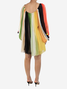 Chloe Multicolour off the shoulder silk top - size UK 10