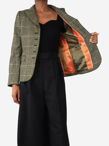 Gaisberger Couture Green check jacket - size UK 8
