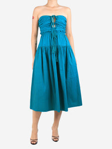 Ulla Johnson Teal Emmaline midi dress - size UK 8