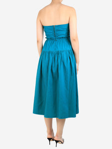 Ulla Johnson Teal Emmaline midi dress - size UK 8