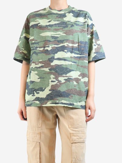 Green camouflage logo t-shirt - size S Tops Acne Studios 