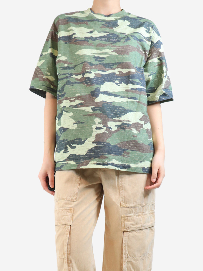 Green camouflage logo t-shirt - size S Tops Acne Studios 