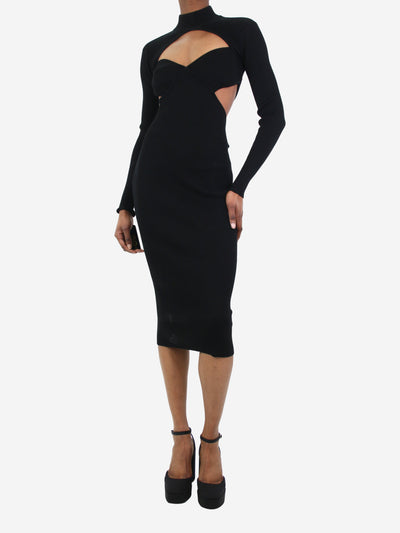 Black ribbed knit cutout dress - size XS Dresses Fleur du Mal 