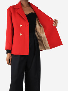 Giuliva Red double-breasted wool peacoat - size UK 10