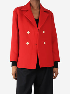 Giuliva Red double-breasted wool peacoat - size UK 10