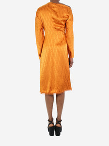 Versace Orange tonal jacquard dress - size IT 38
