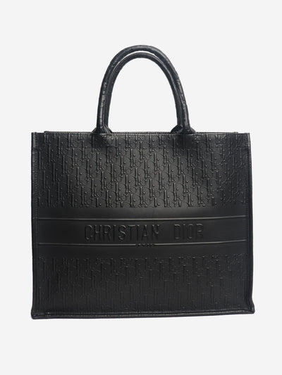 Black 2018 leather Oblique Embossed book tote Tote Bags Dior 