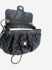 Chanel Black silver hardware 2011 lambskin leather shoulder bag