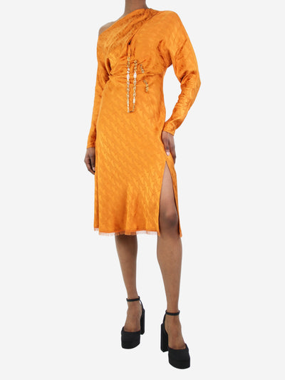 Orange tonal jacquard dress - size IT 38 Dresses Versace 