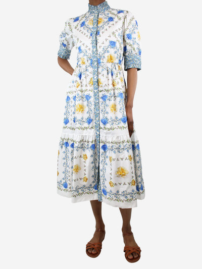 Multi high-neck floral-printed midi dress - size UK 8 Dresses Borgo De Nor 