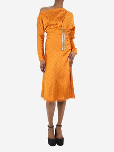 Versace Orange tonal jacquard dress - size IT 38
