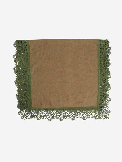 Green suede-trim scarf Scarves Susanne Spatt 