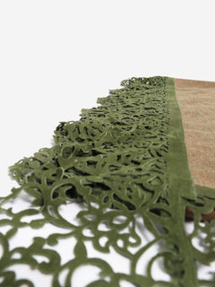 Green suede-trim scarf Scarves Susanne Spatt 
