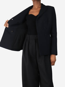 Dior Black double-breasted tailored jacket - size UK 10