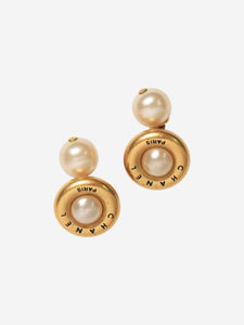Chanel Gold pearl cuff links