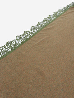 Green suede-trim scarf Scarves Susanne Spatt 
