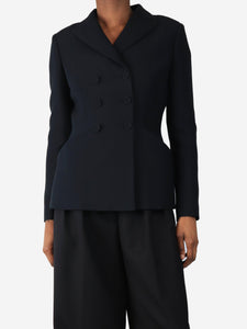 Dior Black double-breasted tailored jacket - size UK 10