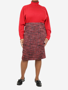 Moschino Boutique Moschino Boutique Red tweed midi skirt - size UK 16