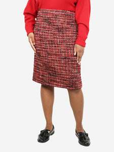 Moschino Boutique Moschino Boutique Red tweed midi skirt - size UK 16