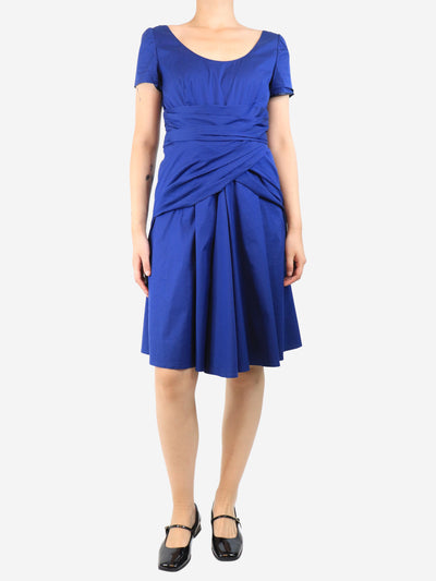 Blue cotton-blend midi dress - size UK 10 Dresses Prada 