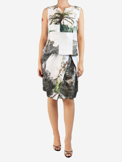 Off-white tropical midi dress - size UK 8 Dresses Dries Van Noten 