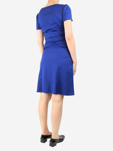 Prada Blue cotton-blend midi dress - size UK 10