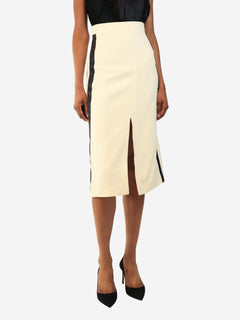 Cream pencil skirt - size UK 4