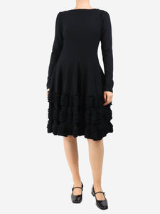 Alaia Alaia Black stretch ribbed Laurier dress - size UK 10