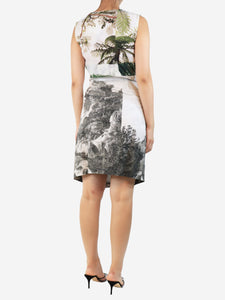 Dries Van Noten Off-white tropical midi dress - size UK 8