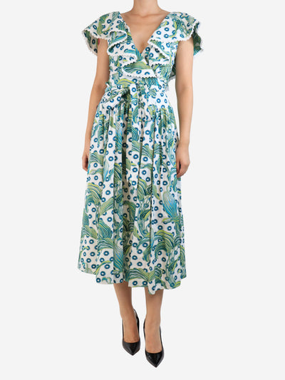 Green and white Florrie wrap dress - size UK 8 Dresses Temperley 