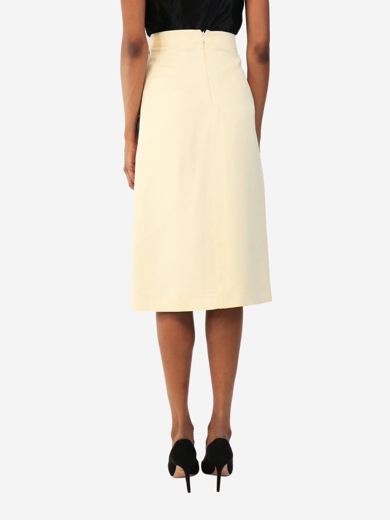 Cream pencil skirt - size UK 4