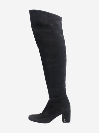 Black suede thigh-high boots - size EU 37 Boots Saint Laurent 
