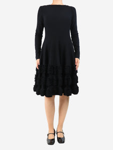 Alaia Alaia Black stretch ribbed Laurier dress - size UK 10