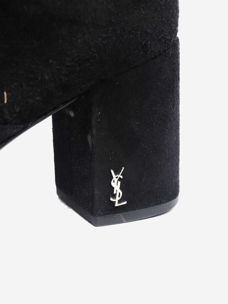 Black suede thigh-high boots - size EU 37 Boots Saint Laurent 