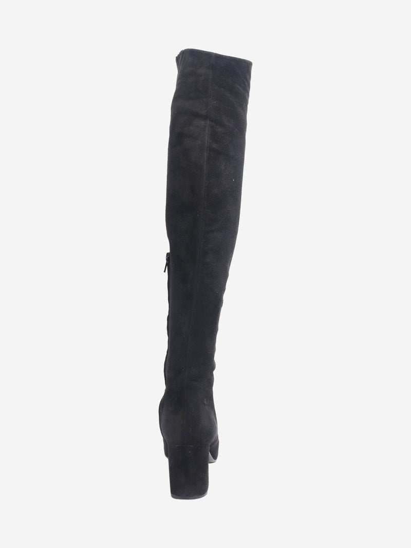 Black suede thigh-high boots - size EU 37 Boots Saint Laurent 