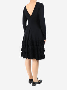 Alaia Alaia Black stretch ribbed Laurier dress - size UK 10