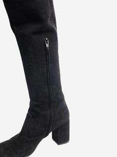 Black suede thigh-high boots - size EU 37 Boots Saint Laurent 