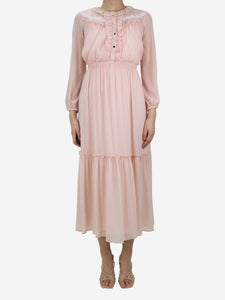 Claudie Pierlot Pink ruffled midi dress - size FR 36