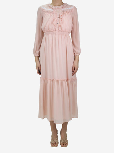 Pink ruffled midi dress - size FR 36 Dresses Claudie Pierlot