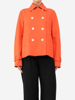Orange double-breasted jacket - size UK 12 Coats & Jackets Harris Wharf 
