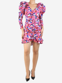 Pink printed ruched mini dress - size UK 10 Dresses Isabel Marant 