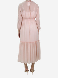 Claudie Pierlot Pink ruffled midi dress - size FR 36