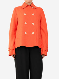 Orange double-breasted jacket - size UK 12 Coats & Jackets Harris Wharf 