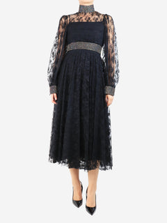 Black embellished floral lace dress - size UK 8 Dresses Christopher Kane 