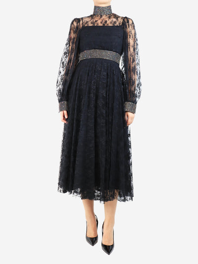 Black embellished floral lace dress - size UK 8 Dresses Christopher Kane 